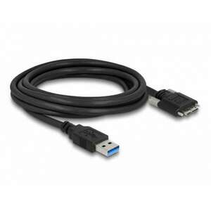 Delock Kábel USB 3.0 A-Típusú dugó - Micro-B Típusú dugó csavarokkal ellátott 1 m (87799) kép