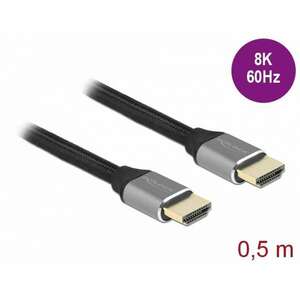 Delock Ultra nagy sebességű HDMI kábel 48 Gbps 8K 60 Hz szürke 0, 5 m tanúsítvánnyal (83994) kép