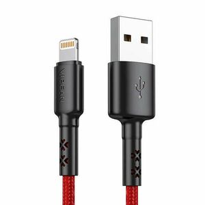 USB és Lightning kábel Vipfan X02, 3A, 1.8m (piros) kép