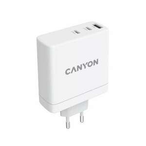 Canyon CND-CHA140W01 2x USB-C / USB-A Hálózati töltő - Fehér (28V / 5A) kép