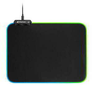 Sharkoon Egérpad - 1337 Gaming Mat RGB V2 360 (360 x 270 x 3 mm, RGB LED, lecsatlakoztatható USB kábel, fekete) kép