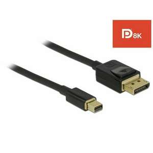 Delock Mini DisplayPort a DisplayPort-kábel 8K 60 Hz 1 m DP 8K tanúsítvánnyal kép