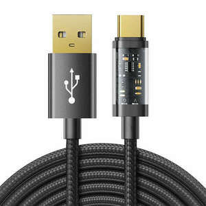 Joyroom USB kábel - USB Type C töltéshez / adatátvitelhez 3A 1.2m fekete (S-UC027A12) kép