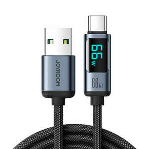 USB C - USB A kábel 66W 1.2m LED kijelzővel Joyroom S-AC066A16 - fekete kép