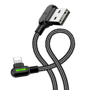 USB to Lightning cable, Mcdodo CA-4673, angled, 1.8m (black) kép
