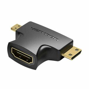 HDMI - Mini/Mikro HDMI-adapter 2 az 1-ben Vention AGFB0, fekete (AGFB0) kép