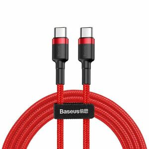 Baseus Cafule Kábel tartós nylon litzehuzal USB-C PD / USB-C PD PD2.0 60W 20V 3A QC3.0 2M piros (CATKLF-H09) kép