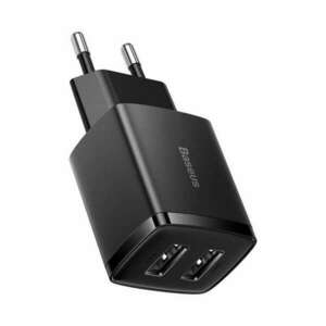 Baseus kompakt gyorstöltő 2x USB 10.5W fekete (CCXJ010201) kép