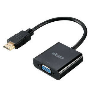 Akasa AK-CBHD15-20BK video átalakító kábel 0, 2 M VGA (D-Sub) HDMI A-típus (Standard) Fekete kép