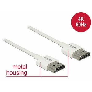 Delock HDMI-kábel Ethernettel - HDMI-A-csatlakozódugó &gt; HDMI-A-csatlakozódugó, 3D, 4K, 1 m, vékony kép