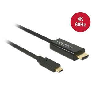 Delock 85290 Kábel USB-C csatlakozó > HDMI csatlakozó (DP vált.) 4K 60 Hz - 1 m kép