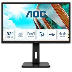 AOC Q32P2 Monitor, 31.5", 2560x1440, 16: 9, 250cd/m2, 4ms, 2xHDMI/DisplayPort/4xUSB, Pivot, hangszóró kép