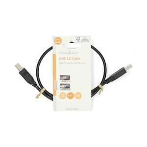 USB kábel | USB 2.0 | USB-A Dugasz | USB-B Dugasz | 10 W | 480 Mbps | Nikkelezett | 0.50 m | Kerek | PVC | Fekete | Label kép