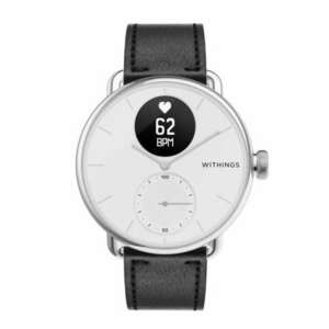 Withings Leather Wristband 18mm w Silver buckle for Scanwatch 38mm, Steel HR 36mm, Withings Move, Move ECG, Steel - Black kép