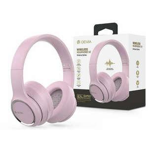 Devia Wireless Bluetooth sztereó fejhallgató beépített mikrofonnal - Devia Kintone Series Wireless Headphones V2 - rózsaszín kép