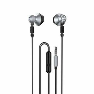 Audio fejhallgató telefonhoz, Dudao, X2C, Ezüst, In-Ear, Mini jack 3, 5 mm, Beépített mikrofon, Távirányító kép