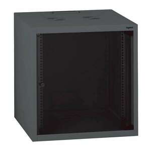 Legrand Rackszekrény - 19" fali kivitel (6U, 362x600x450, antracit, egyrekeszes, üvegajtós, készre szerelt, max.18 kg) kép