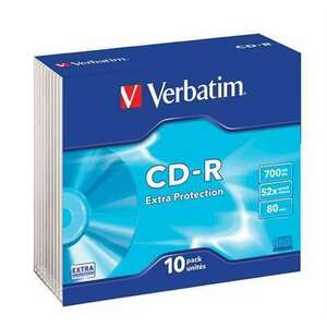 VERBATIM CD-R lemez, 700MB, 52x, 10 db, vékony tok, VERBATIM "DataLife" kép