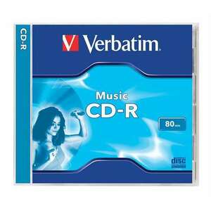 VERBATIM CD-R lemez, 700MB, 80min, 16x, 1 db, normál tok, VERBATIM "Live it!" kép