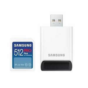 Samsung SD PRO Plus MB-SD512SB/WW, 512 GB, SDXC, Fehér memóriakártya és memóriakártya olvasó szett kép