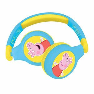 Lexibook, Peppa Pig 2 az 1-ben fejhallgató, Bluetooth, USB, sárga/kék kép