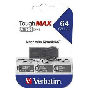 VERBATIM Pendrive, 64GB, USB 2.0, extra ellenálló, VERBATIM "ToughMAX", fekete kép