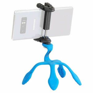 Miggö Splat 3in1 hajlítható lábú miniállvány, telefon és akciókamera adapterrel, kék kép