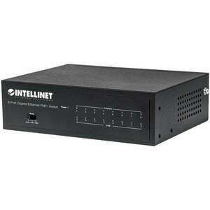 Intellinet 561204 hálózati kapcsoló Vezérelt Gigabit Ethernet (10/100/1000) Ethernet-áramellátás (PoE) támogatása Fekete (561204) kép