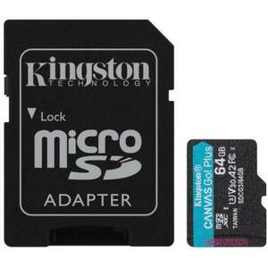 Kingston 64GB SD micro Canvas Go! Plus (SDXC Class 10 UHS/I U3) (SDCG3/64GB) me kép