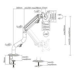 Gembird MA-DA1-02 Adjustable Tilting Desk Display Mounting Arm 17”-32” Fekete MA-DA1-02 kép