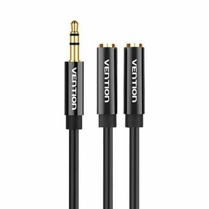 Rozdzielacz stereo 3, 5mm męski do 2x 3, 5mm żeński 0, 3m Vention BBSBY czarny kép