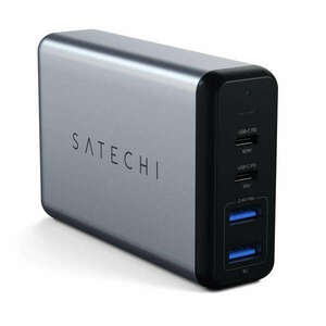 Satechi 75W Dual Type-C PD Travel Charger (2x USB-A, 1x USB-C PD 18W, 1x USB-C PD 60W) - Space Grey kép