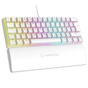 Rampage Billentyűzet - PLOWER K60 White US (Vezetékes, Mechanikus, Blue switch, angol, fehér, RGB LED) kép