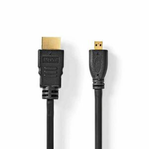 Nagy Sebességű HDMI ™ kábel Ethernet | HDMI™ Csatlakozó | HDMI™ Micro Csatlakozó | 4K@30Hz | 10.2 Gbps | 1.50 m | Kerek | PVC | Fekete | Label kép