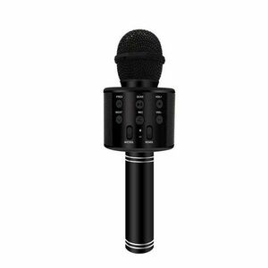 RLN Electronics Vezeték nélküli karaoke mikrofon, beépített hangszóró, SD kártya, többfunkciós, sztereó, fekete kép