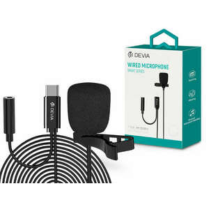 Devia vezetékes influenszer mikrofon - Type-C - Devia Smart Series Wired Microphone - fekete kép