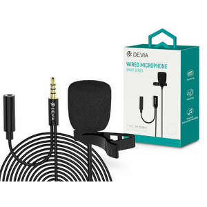 Devia vezetékes influenszer mikrofon - 3, 5 mm jack - Devia Smart Series Wired Microphone - fekete kép