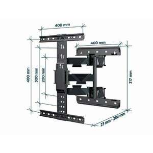 Gembird WM-65ST-01 32"-65" LCD TV/Monitor fali tartó - Fekete (1 kijelző) kép