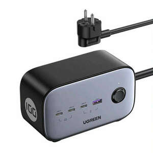 Ugreen CD270 DigiNest Pro 3x USB-C / USB-A Hálózati töltő - Szürke (100W) kép