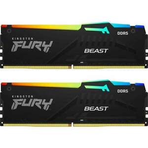 16GB 5600MHz DDR5 RAM Kingston Fury Beast RGB CL36 (2x8GB) (KF556C36BBEAK2-16) kép