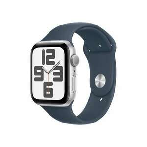 Apple Watch SE (2022) GPS (44mm) Okosóra - Ezüst Alumíniumtok Sötétkék Sportszíjjal kép