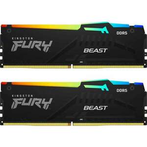 32GB 6000MHz DDR5 RAM Kingston Fury Beast RGB CL36 (2x16GB) (KF560C36BBEAK2-32) kép