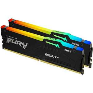 32GB 6000MHz DDR5 RAM Kingston Fury Beast RGB CL40 (2x16GB) (KF560C40BBAK2-32) kép