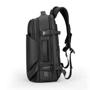 Mark Ryden hátizsák, kompatibilis a 15, 6 inch laptoppal, USB és micro USB porttal, teljesen vízálló, 3 hordási mód, uniszex, tágas, fekete, tökéletes utazáshoz, munkához vagy iskolához kép