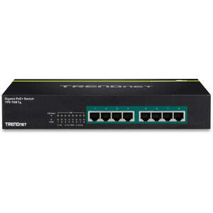 Trendnet TPE-TG81g Beállítást nem igénylő (unmanaged) Gigabit Ethernet (10/100/1000) Ethernet-áramellátás (PoE) támogatása Fekete kép