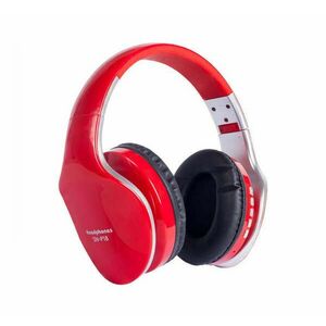 Bluetooth Fejhallgató, beépített mikrofonnal, SN-P18 hívásfogadás/hangerőszabályzó/számváltó, Bluetooth + MicroSD + 3, 5mm jack + FM rádió, piros kép