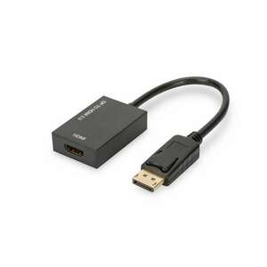 Digitus Kijelző csatlakozó / HDMI Átalakító [1x DisplayPort dugó - 1x HDMI alj] Fekete Árnyékolt, HDMI-re alkalmas, Ultra HD (4k) HDMI, High ... kép