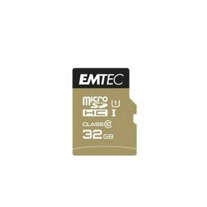 EMTEC Memóriakártya, microSDHC, 32GB, UHS-I/U1, 85/20 MB/s, adapter, EMTEC "Elite Gold" kép