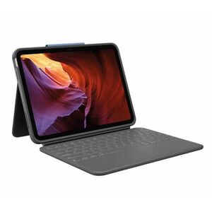 Logitech Rugged Folio Ultra-protective keyboard case with Smart Connector for iPad (10th gen) - Oxford Grey - UK kép