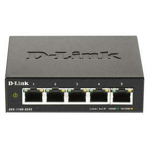 D-Link DGS-1100-05V2 hálózati kapcsoló Vezérelt L2 Gigabit Ethernet (10/100/1000) Fekete kép